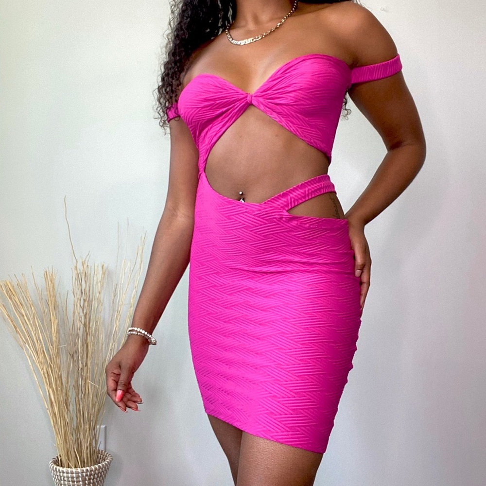 Custom Cutout Pink Bodycon Dress